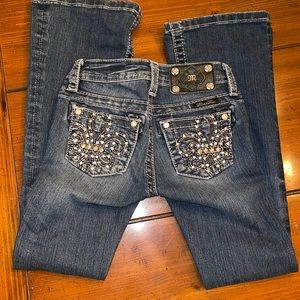 Miss me boot cut jeans with flyer de le on back pockets